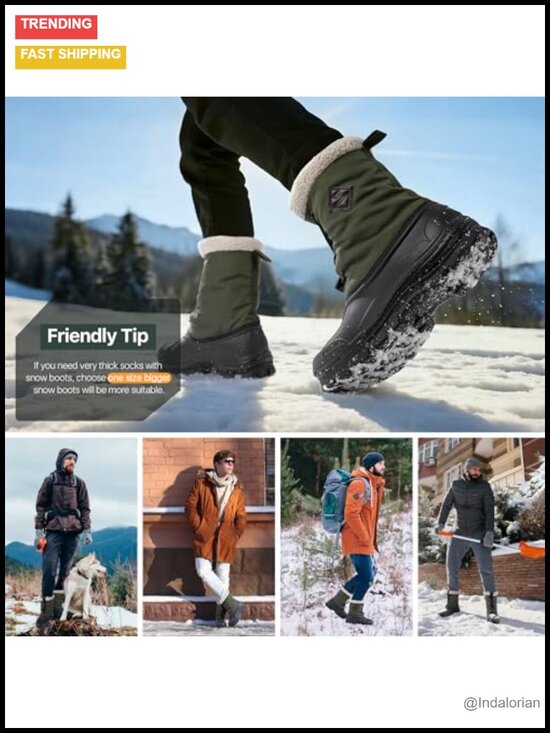 Waterproof Insulated Snow Boots with Graphene Self-Heating Insole Non Slip